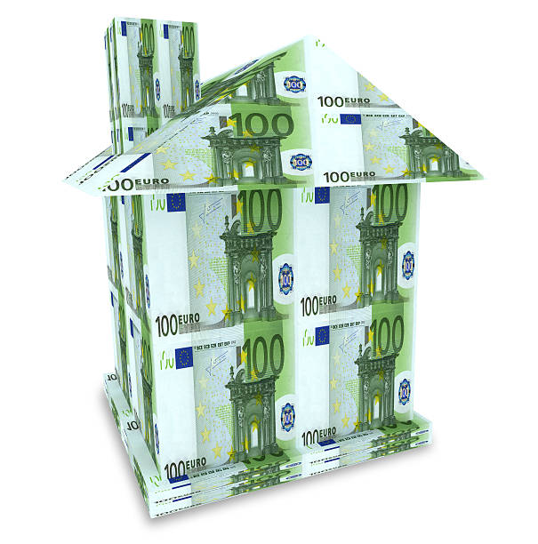 House from the money euro isolated on white