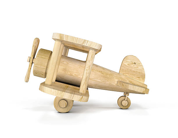 istock Wooden airplane model isolated over white background 472952392