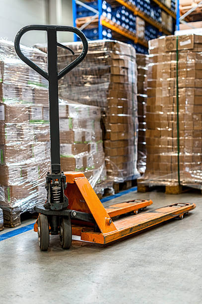 Pallet truck in warehouse