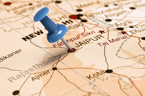 istock Location Jaipur. Blue pin on the map. 472953332