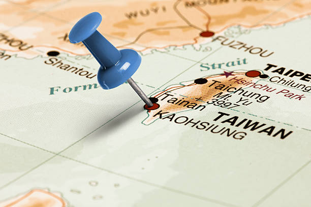 istock Location Kaohsiung. Blue pin on the map. 472954266