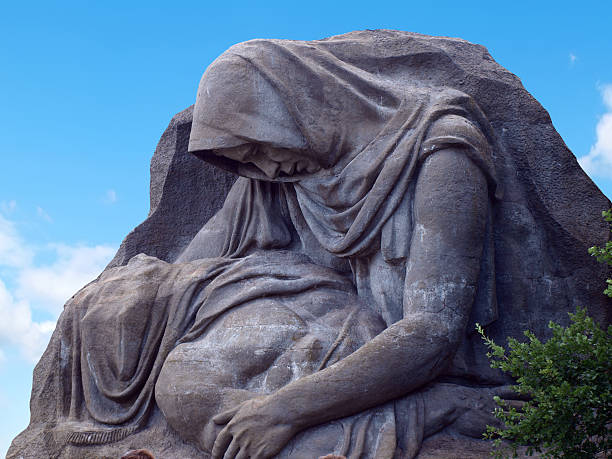 Volgograd, Russia - July 2, 2012: Grieving Mother Monument at Mamaev Kurgan memorial complex. They were erected in 1965