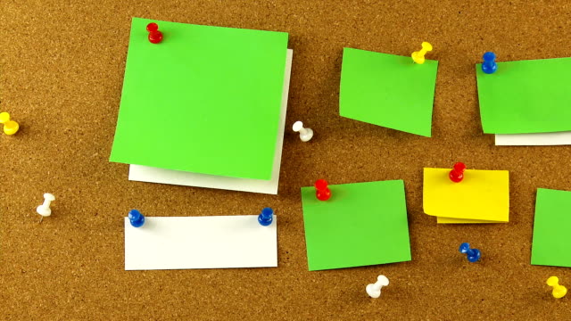Corkboard with blank notes