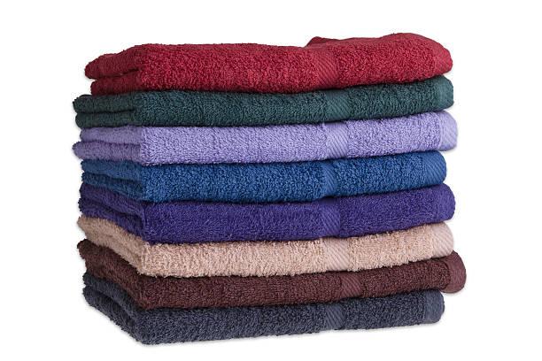 istock Colorful towels on a white background 472962600