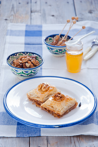 Turkish nut and phyllo pastry dessert, baklava