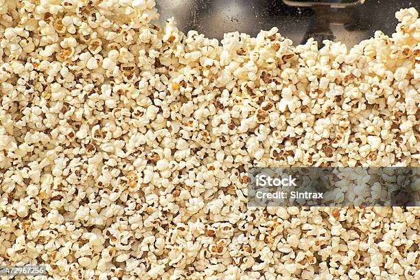 Fresh Popcorn Texture Stock Photo - Download Image Now - Popcorn Maker, 2015, Close-up