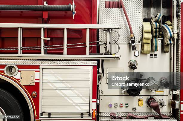 Firetruck Equipment Stock Photo - Download Image Now - 2015, Accidents and Disasters, Air Valve