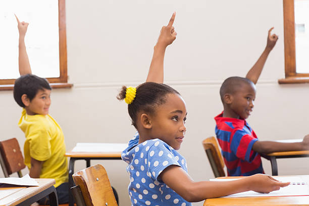 istock Pupils raising hand in classroom 472974932