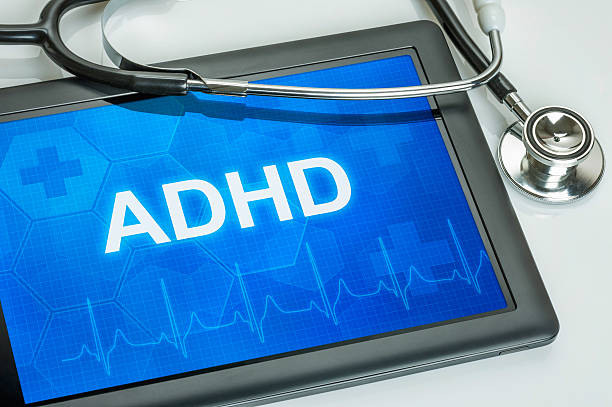 istock Tablet with the diagnosis adhd on the display 472983638