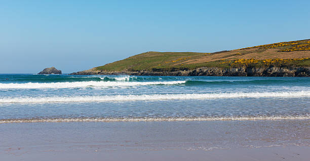 istock Waves Crantock surfing beach North Cornwall England UK 472987198