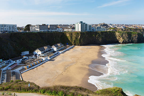 istock Tolcarne beach Newquay North Cornwall UK view to harbour 472989352