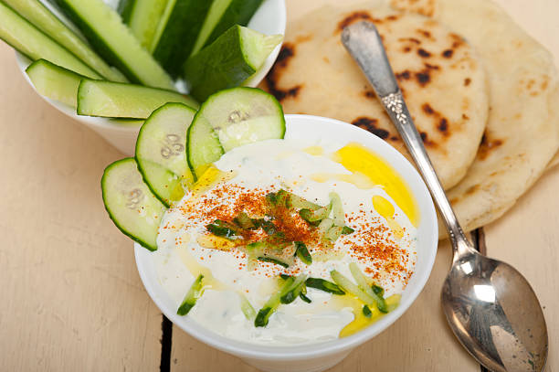 istock Arab middle east goat yogurt and cucumber salad 472989808
