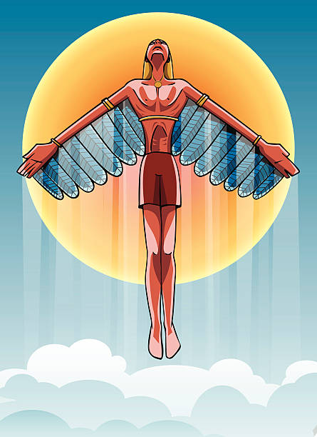 ilustraciones, imágenes clip art, dibujos animados e iconos de stock de icarus - icarus