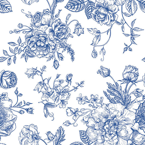 ilustraciones, imágenes clip art, dibujos animados e iconos de stock de patrón sin costuras con un ramo de flores. - seamless pattern floral pattern flower