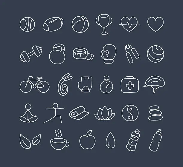 Vector illustration of Health icons