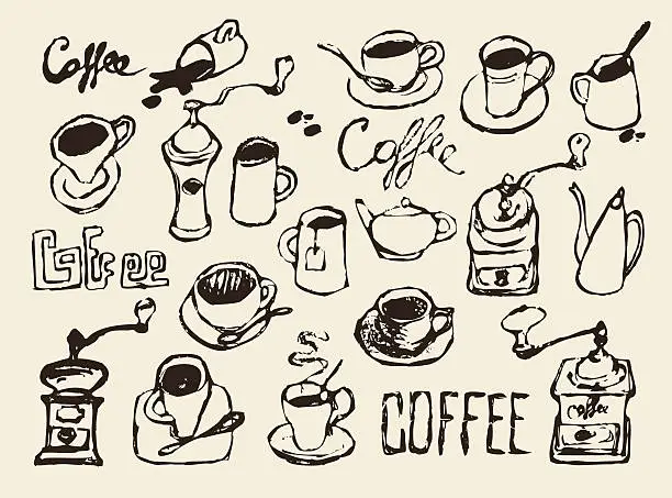 Vector illustration of Coffee set