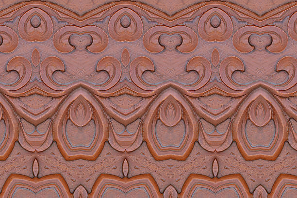 istock Carved wood wall close 473003044