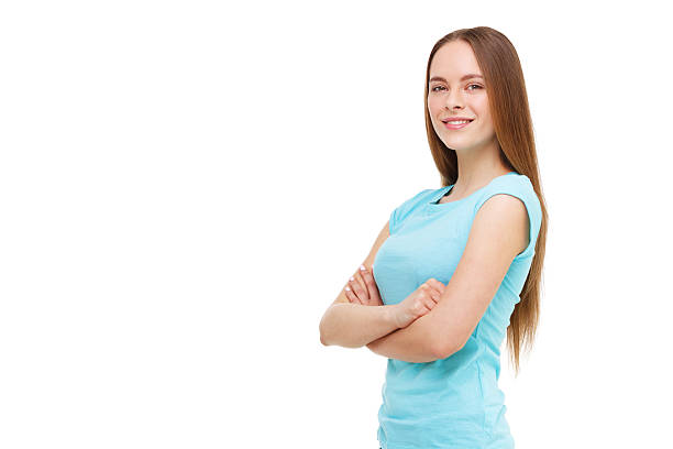 istock Beautiful young model portrait isolated on white background. 473003126