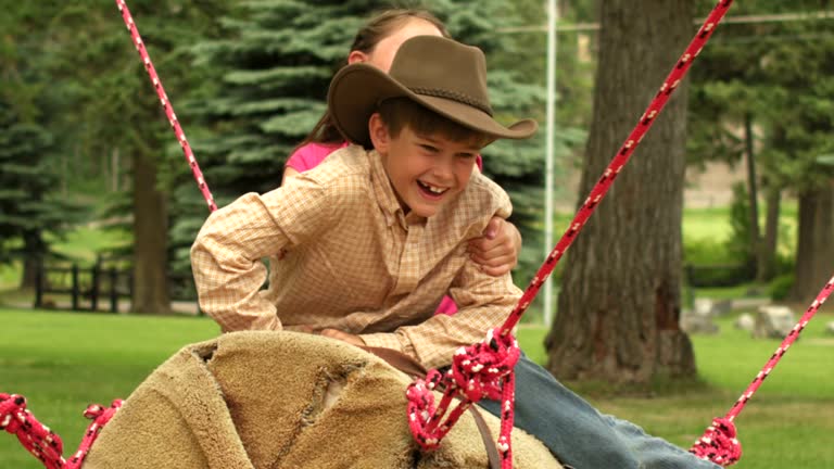 Cute boy and girl having fun