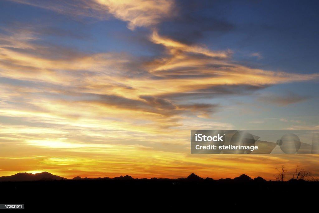 Sonnenuntergang in Arizona - Lizenzfrei Abenddämmerung Stock-Foto