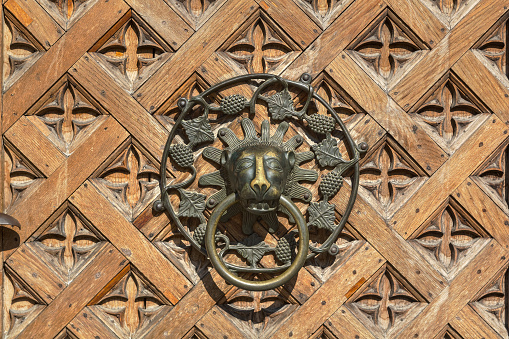 Medieval lion door knocker 