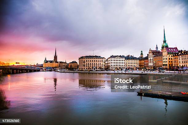 Stockholm Sweden Panorama Of The Old Town And Church Stock Photo - Download Image Now