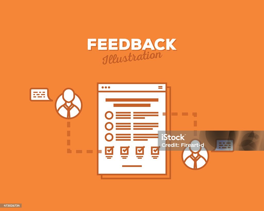 Flat illustration of a feedback concept Vector flat illustration of a feedback concept, relating to communication, review and discussion 2015 stock vector