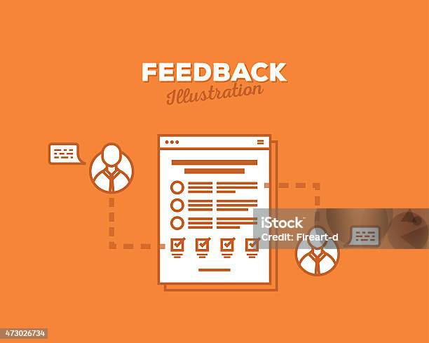 Flat Illustration Of A Feedback Concept Stock Illustration - Download Image Now - 2015, Abstract, Adult