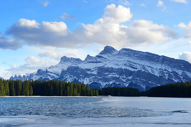 istock Two Jack Lake in winter with Mount Rundle 473035108