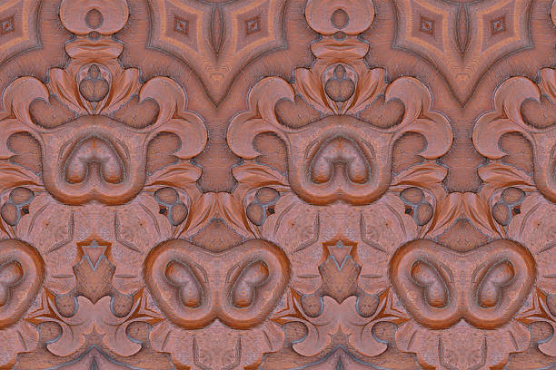 istock Carved wood wall close 473035142
