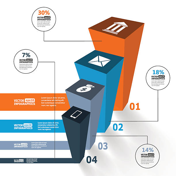 Modern 3d infographics vector art illustration