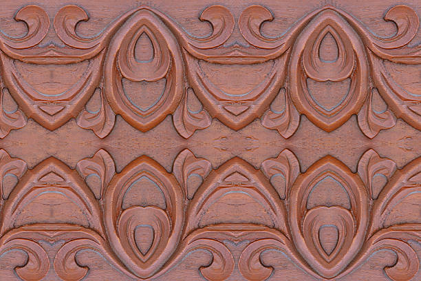 istock Carved wood wall close 473042646