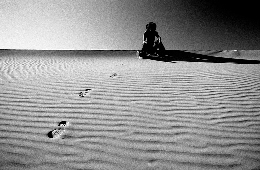 Woman on Death Valley Dunes