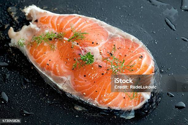 Grilled Salmon And Vegetables Stock Photo - Download Image Now - 2015, Backgrounds, Barbecue - Meal