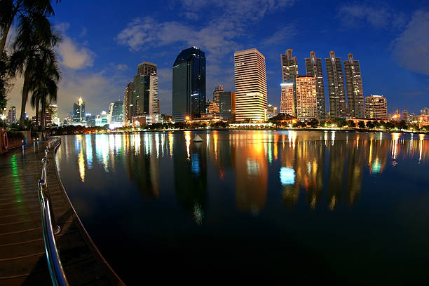 istock Bangkok cityscape reflected in water, Thailand 473049116