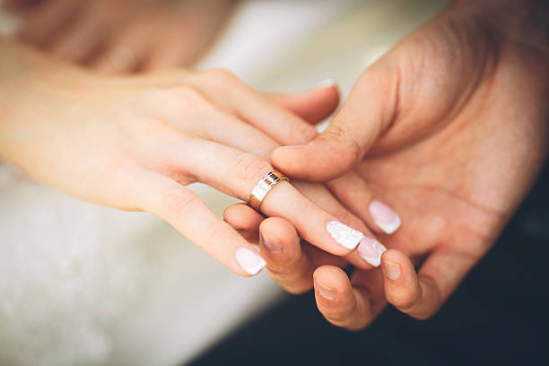 istock Wedding rings. Wedding couple 473051970