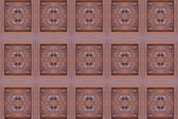 istock Carved wood wall close 473054700