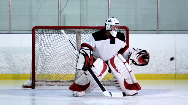 Hockey Player Goalie Glove Save
