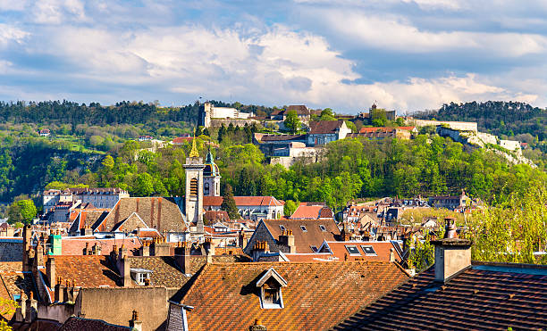 View of the old town of Besancon - France, Doubs View of the old town of Besancon - France, Doubs jura france photos stock pictures, royalty-free photos & images