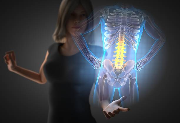 женщина с костей radiography и голограммой - hologram led futuristic women стоковые фото и изображения