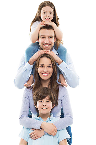 istock A happy family with two kids stacked  473063882