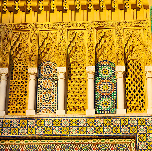 line in morocco africa old tile and colorated floor ceramic abstract