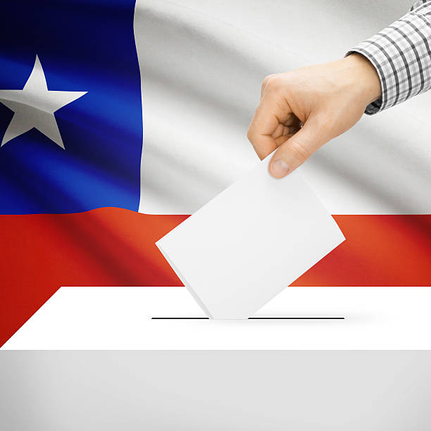 istock Ballot box with national flag on background - Chile 473071668