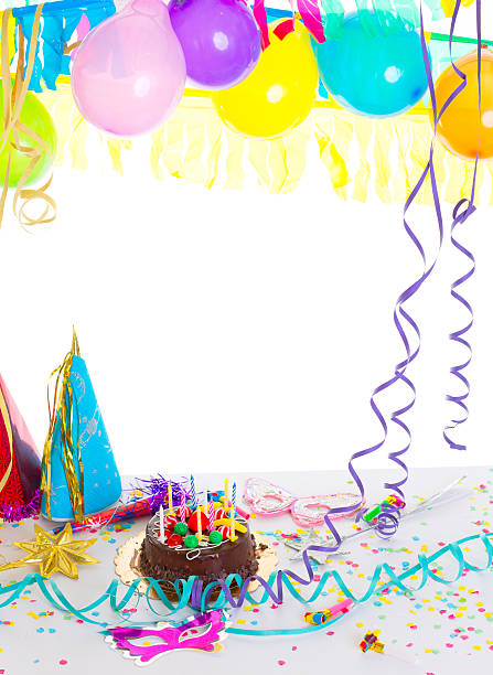 istock Children birthday party with chocolate cake 473074654