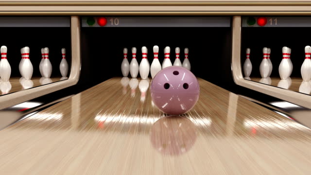 Bowling strike. 3D render.