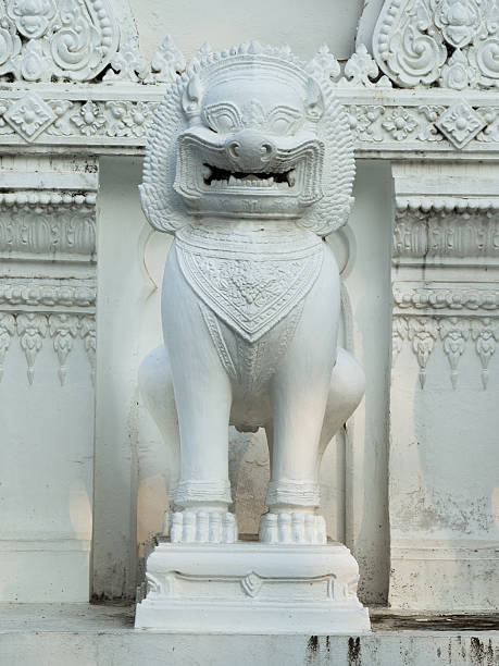 istock antique guardian lion sculpture temple 473077632