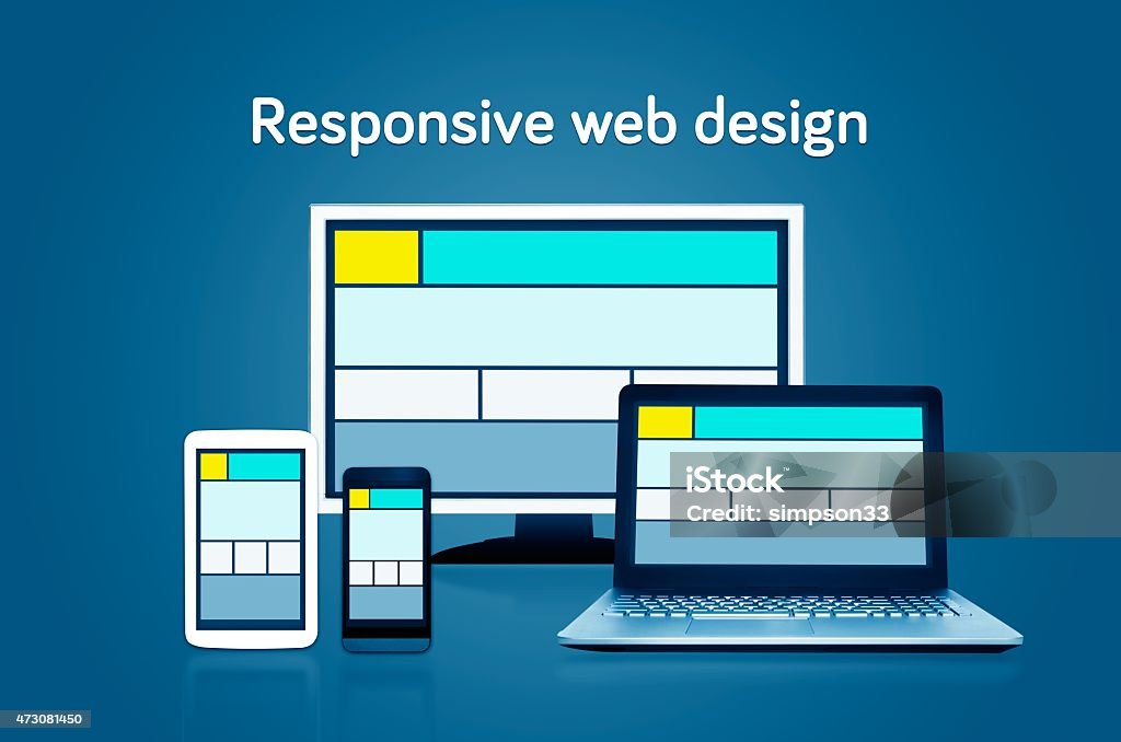 Layout Reponsive A Responsive Web Design Layout Over Different Devices Stock Photo ...