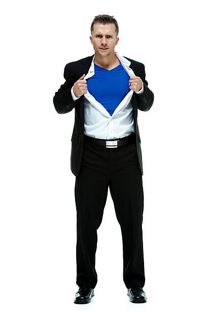 istock Businessman acting like superhero 473081744