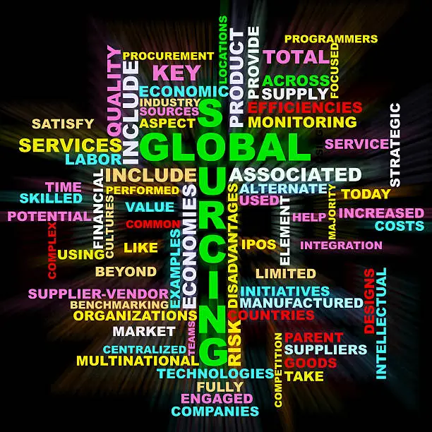 Photo of Global Sourcing colorful wordclouds