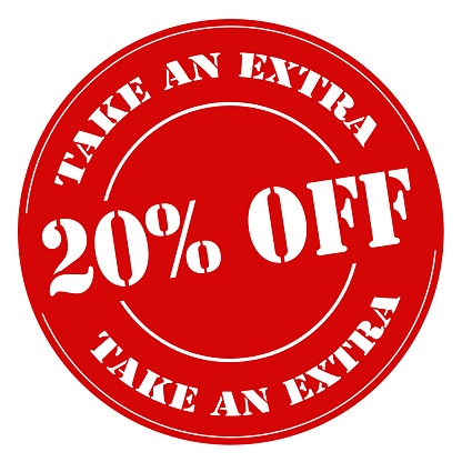 Red stamp with text Take An Extra 20% Off